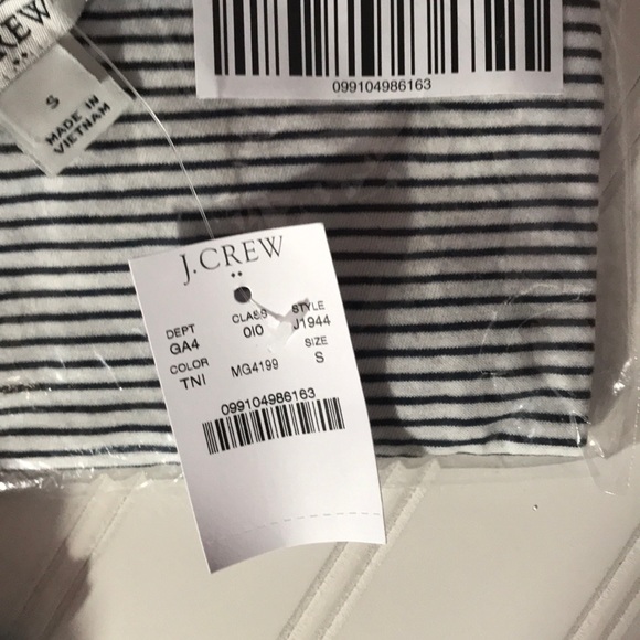 J. Crew Striped Ruffle Shoulder Dress - S M - Picture 5 of 5